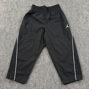 Jordan Track Pants M 10-12 Black White Piping Elastic Waist Jumpman Kids